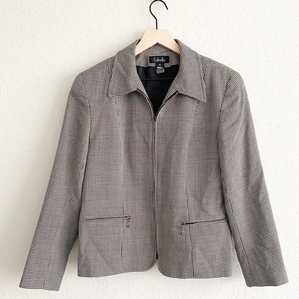 Rafaella Career Wear Houndstooth Wool Blazer